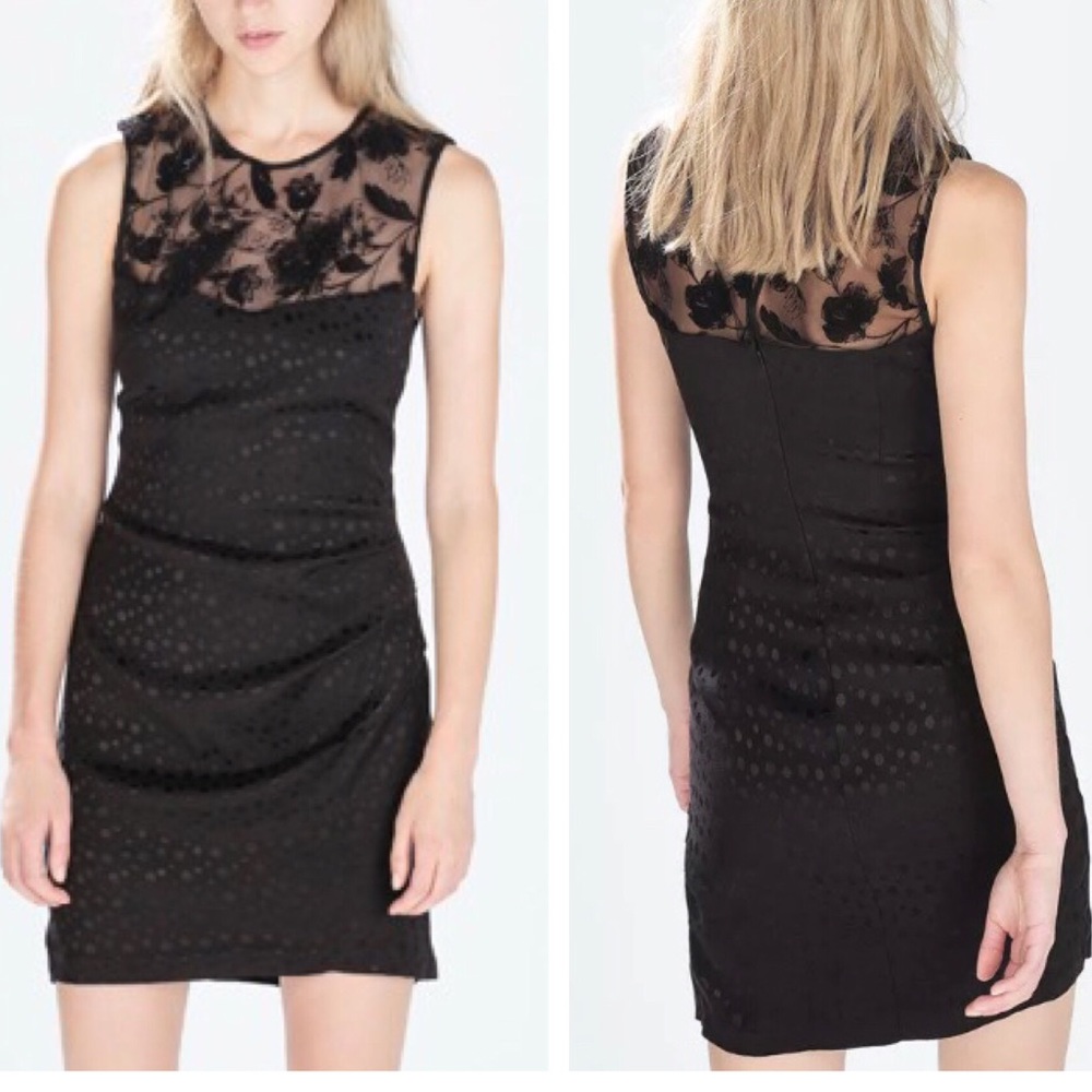 NWT Zara TRF Combined Dress Lace Top Dress